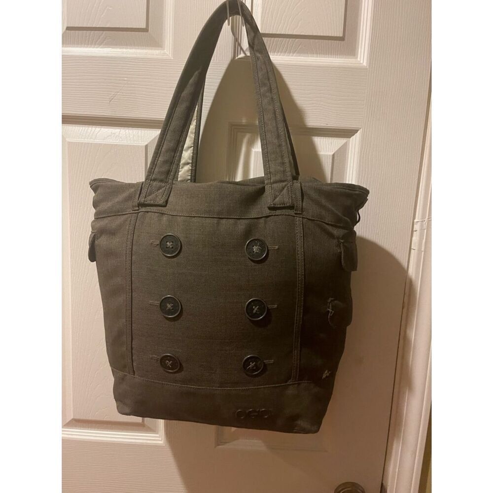 OGIO Canvas Button-Front Tote Bag in Olive Green